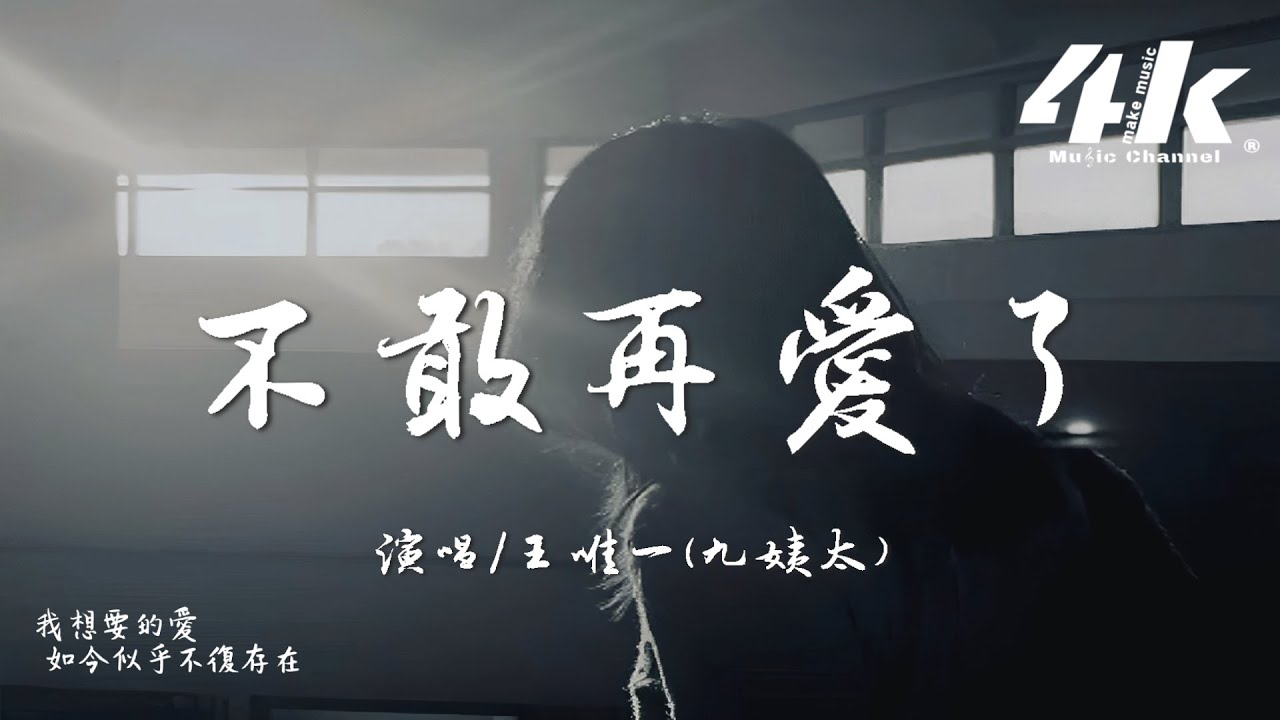 王唯一(九姨太) - 不敢再愛了『我渴望的愛 違背這個快餐時代，心都沒有餘地 再被傷害。』【高音質|動態歌詞Lyrics】♫