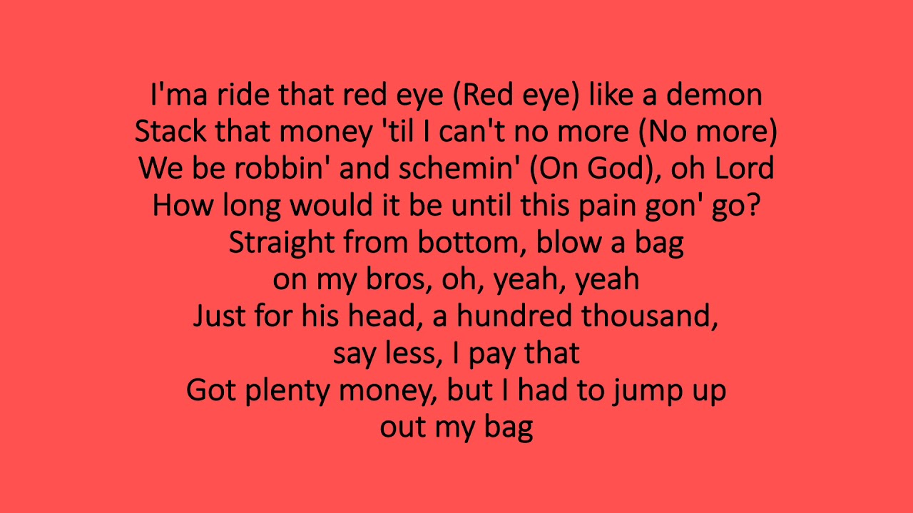 Youngboy Never Broke Again - Red Eye (lyrics)