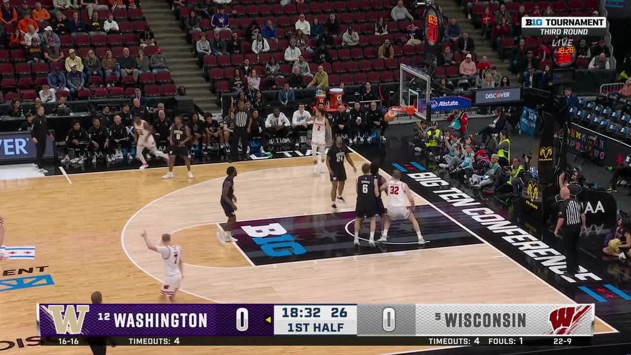 John Blackwell Starts the Badgers Off from Distance vs. Washington | Wisconsin Basketball