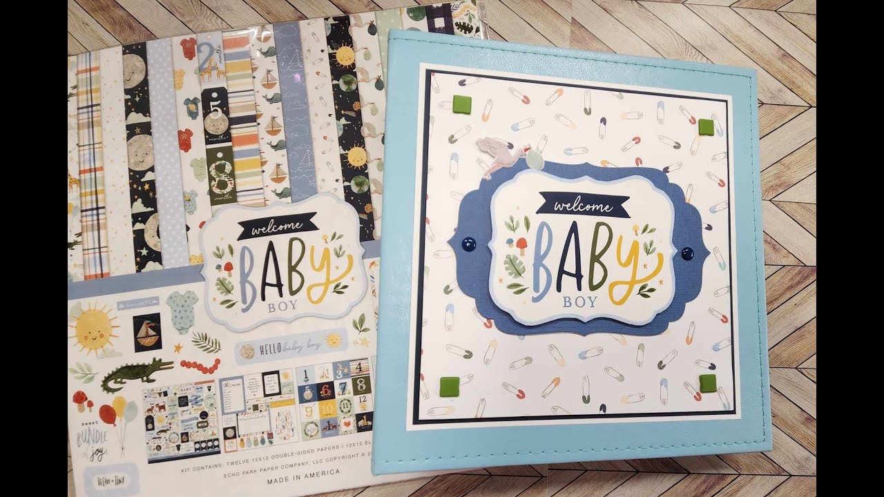 Echo Park Welcome Baby Boy Mini Album Handmade by Christina La Crafty