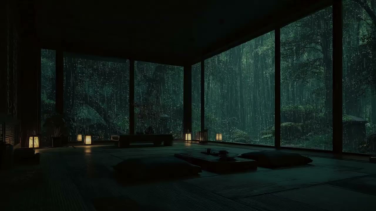 Deep Mountain Rain Sounds 🌧 (No Ads) | Quiet Dark Bedroom Atmosphere for Restful Sleep