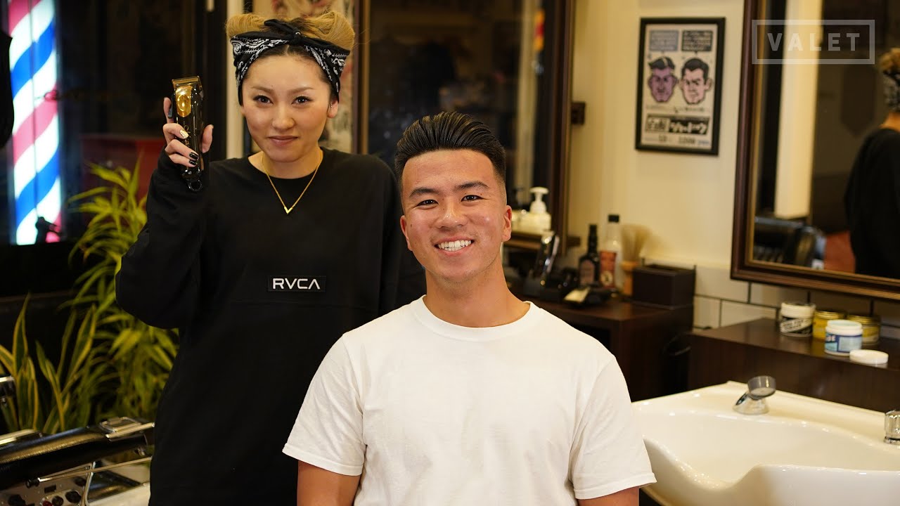 【USA製ボナファイドポマード】スリックバック x スキンフェードのヘアスタイリング / 水性ポマードと油性ポマードでのヘアセット- BARBER SHOP ASAHI -  #オールバック