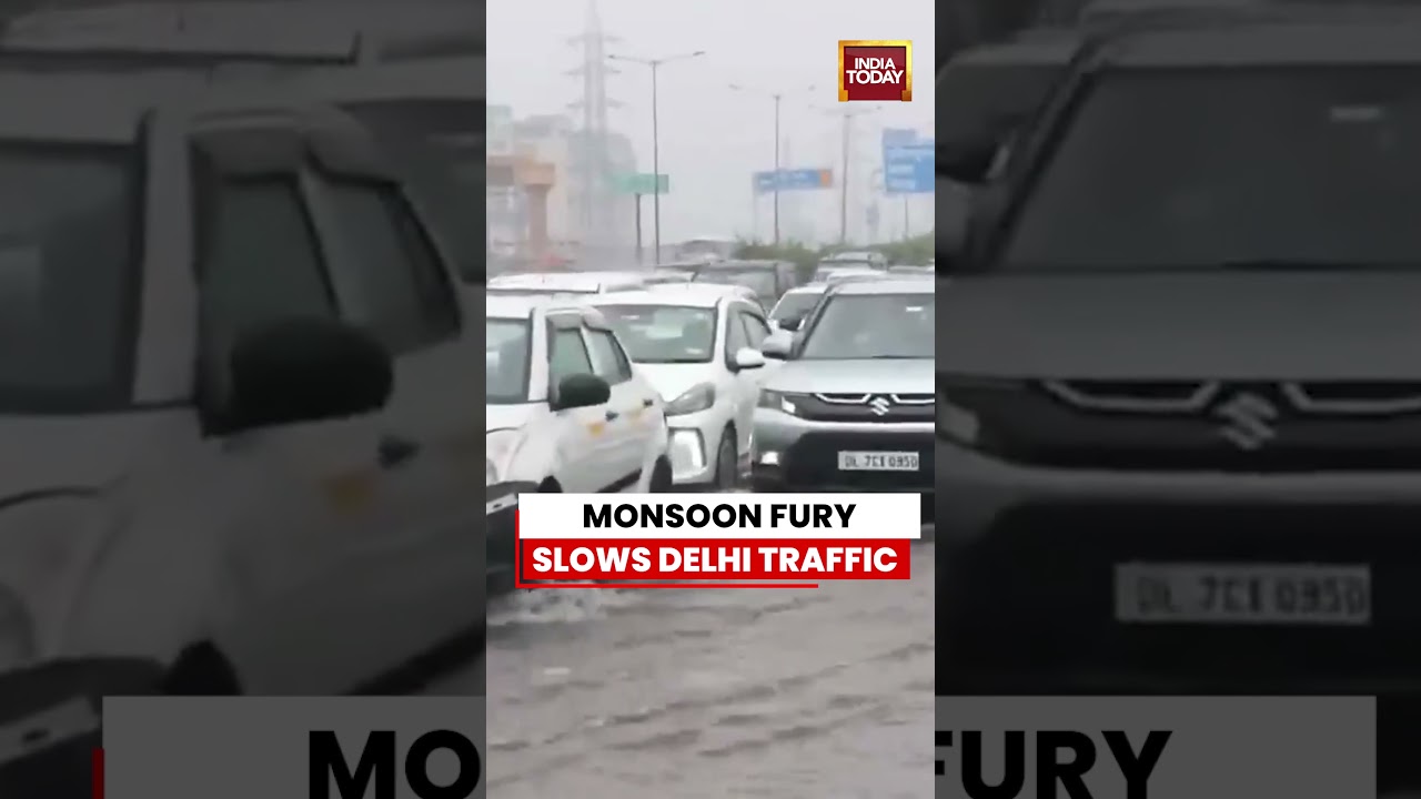 Heavy Rain Lashes Delhi | Monsoon Fury Slows Delhi Traffic | Monsoon News