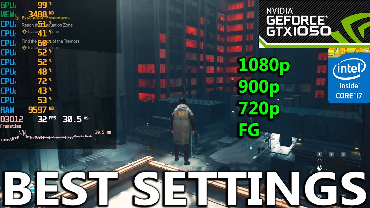 Control Resonant on GTX 1050 | Best Settings | 1080p, 900p, 720p, FG