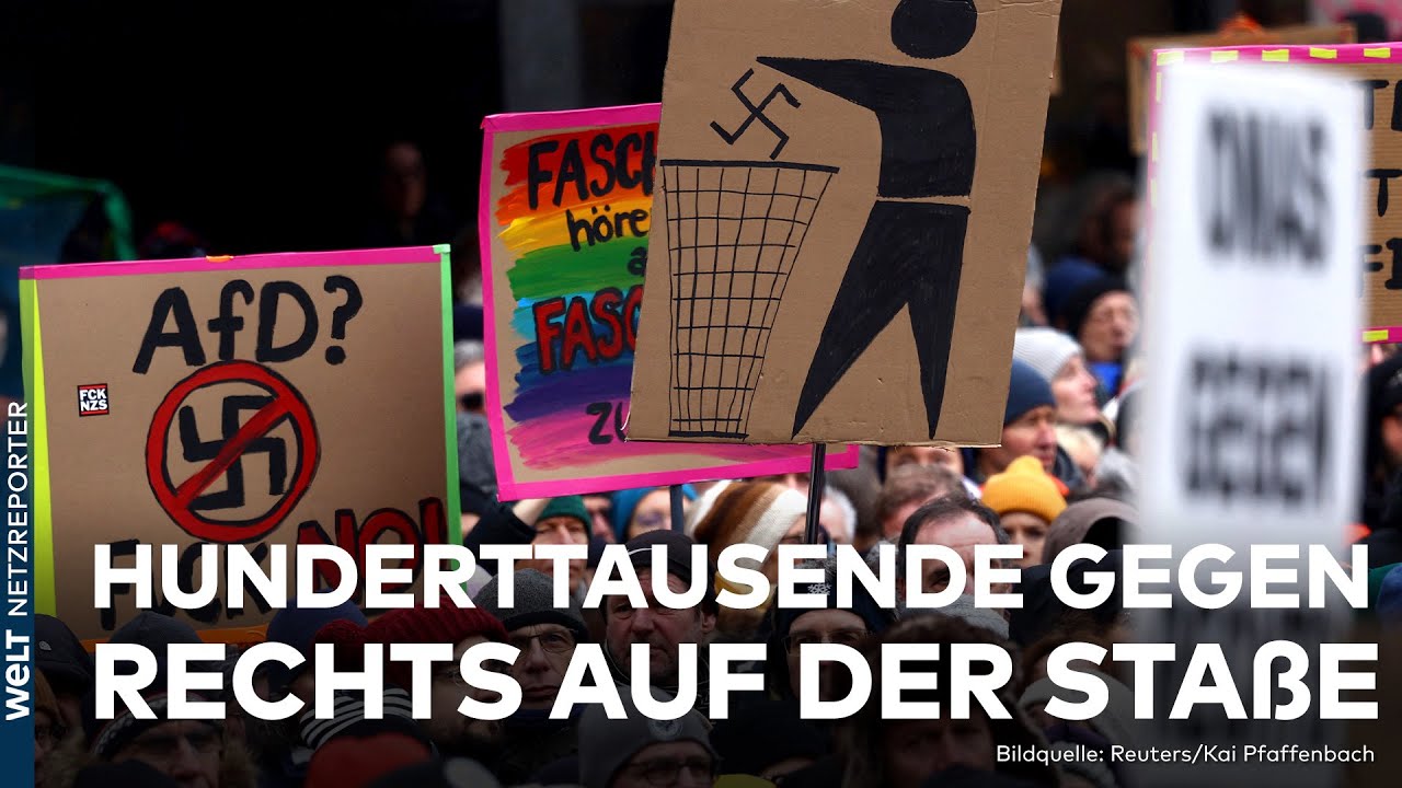 PROTESTWELLE GEGEN AFD: Hunderttausende fordern Parteiverbot – Weitere Demos erwartet | WELT News