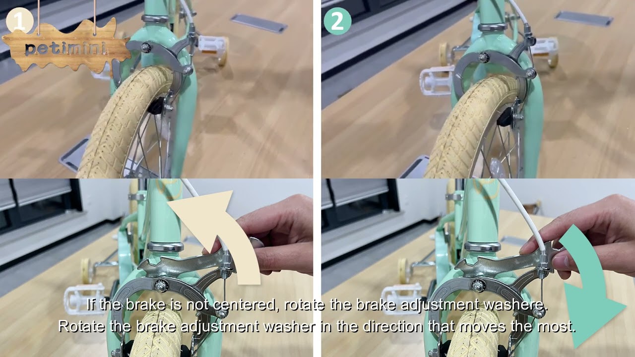 How to adjust a front caliper brake-Petimini kids bike