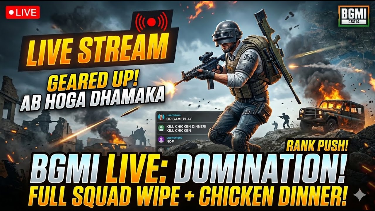 BGMI LIVE: NON-STOP DOMINATION! 💥 (Full Squad Wipe)