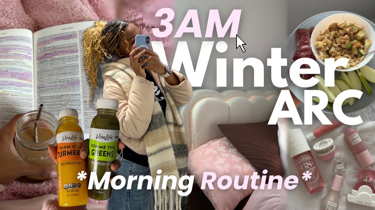 Зимняя утренняя рутина в 3 часа ночи🌱☁️🍵 (советы по психическому здоровью, продуктивные привычки ...