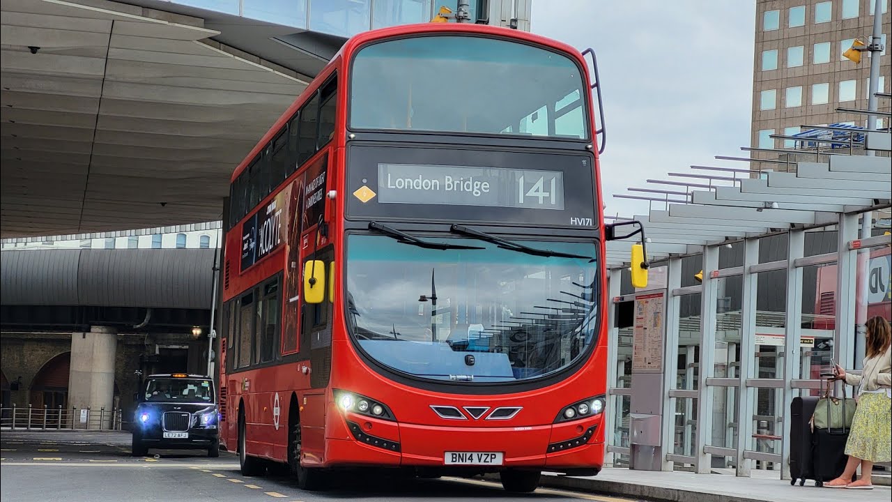 Full Route Visual. Route 141: London Bridge - Palmers Green, NCR | Gemini 3 HV171 BN14 VZP