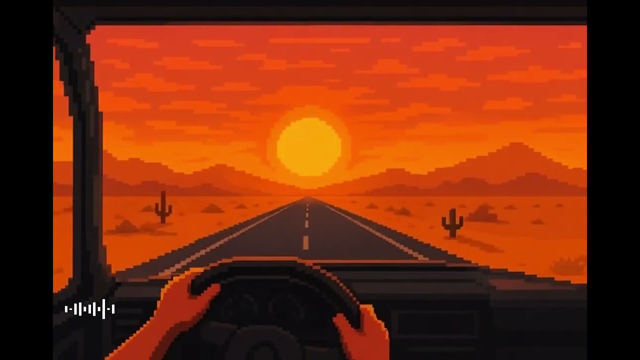 relaxing at sunset driving 