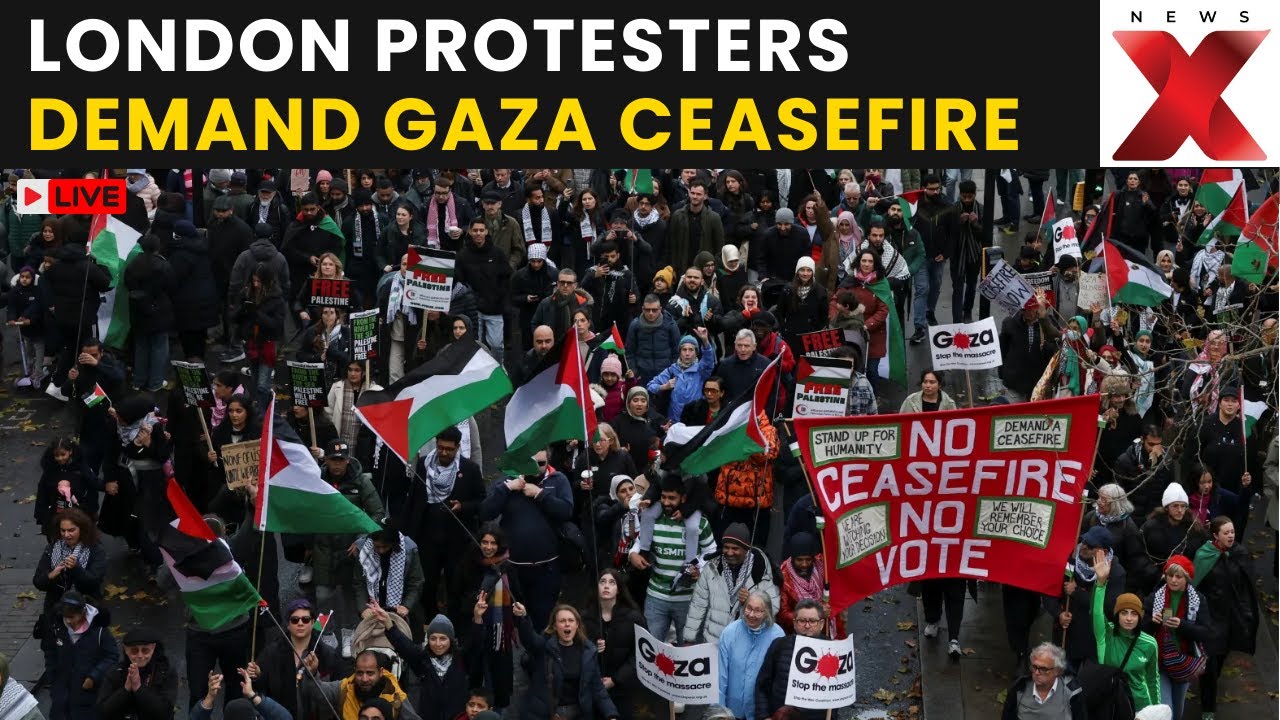 Gaza Ceasefire Protest LIVE: London Protesters Demand Proper Ceasefire, Global Attention On Crisis