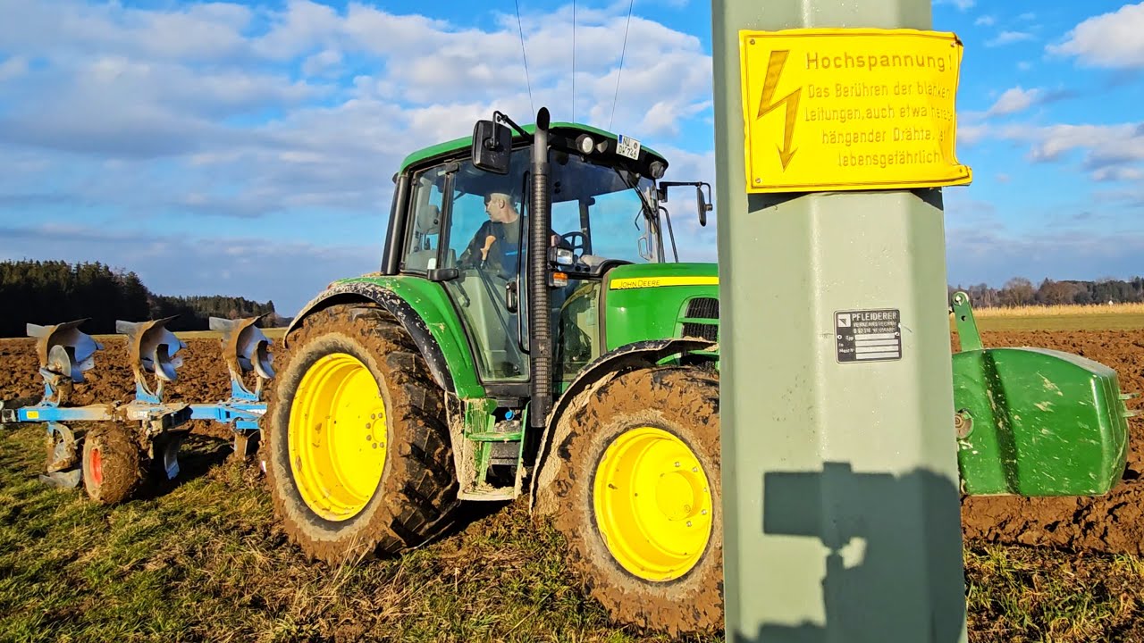 John Deere 6330 "Top Sound" beim pflügen mit Lemken Juwel 5 im Januar 2024!
