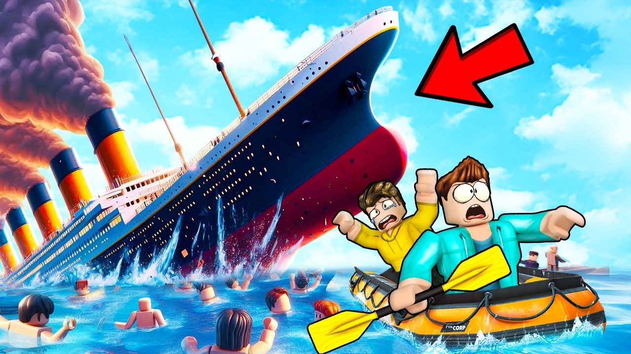ESCAPE THE SINKING TITANIC IN ROBLOX !!