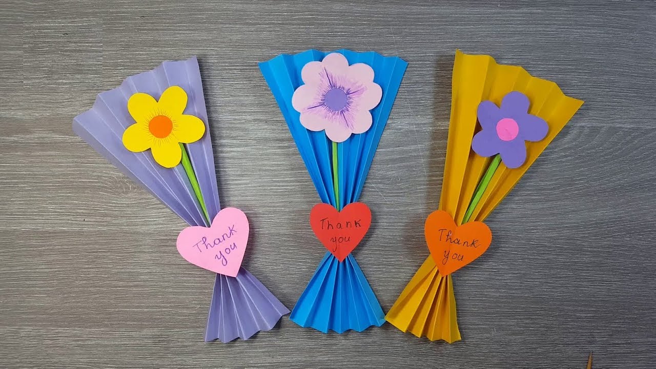 فكرة جميلة جدا وبسيطة - صنع هدية بالورق 💗 Paper greeting card