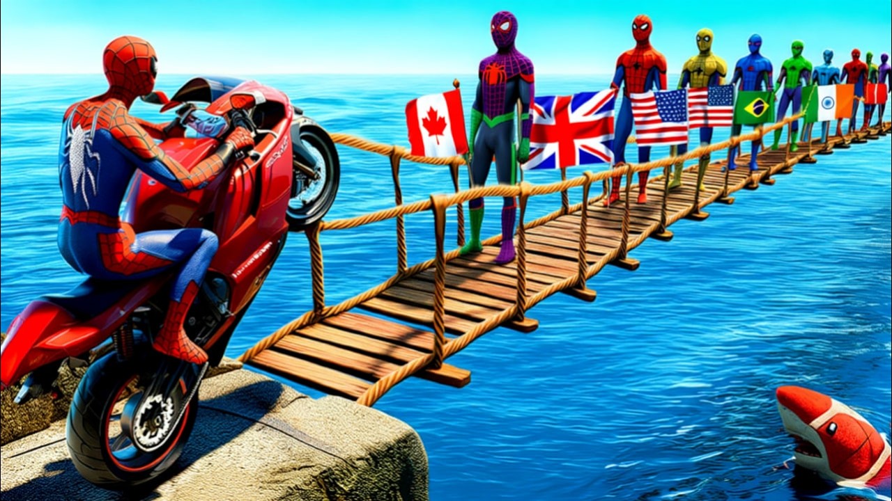 الرجل العنكبوت انقاذ باتمان Spider-Man Rescue batman vs iron man vs venom funny Game GTA 5 superhero