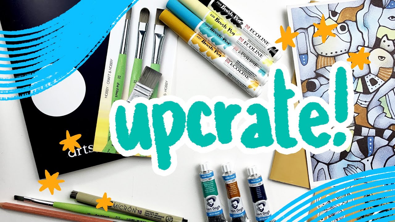 UPCRATE! Art Subscription Box - Trying to make something happen with supplies I'm not familiar with!
