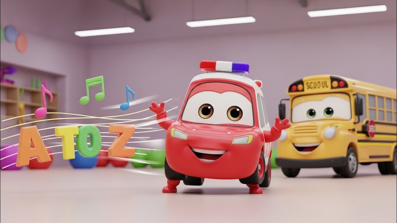 A to Z Vehicle Dance | ABC Song for Kids |#abcd 😀#nurseryrhymes #kidslearning #rhymes #animation