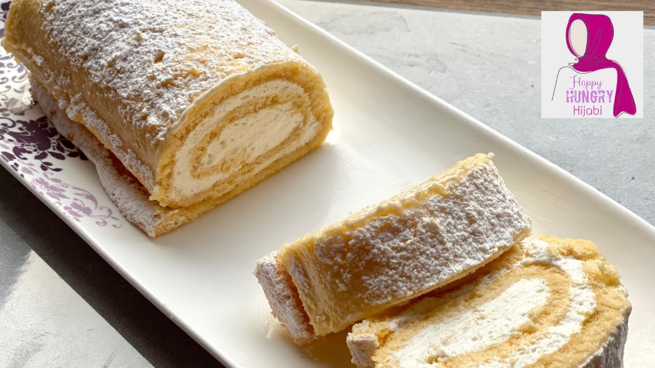 Vanilla Swiss Roll Cake | Basic Swiss Roll Cake