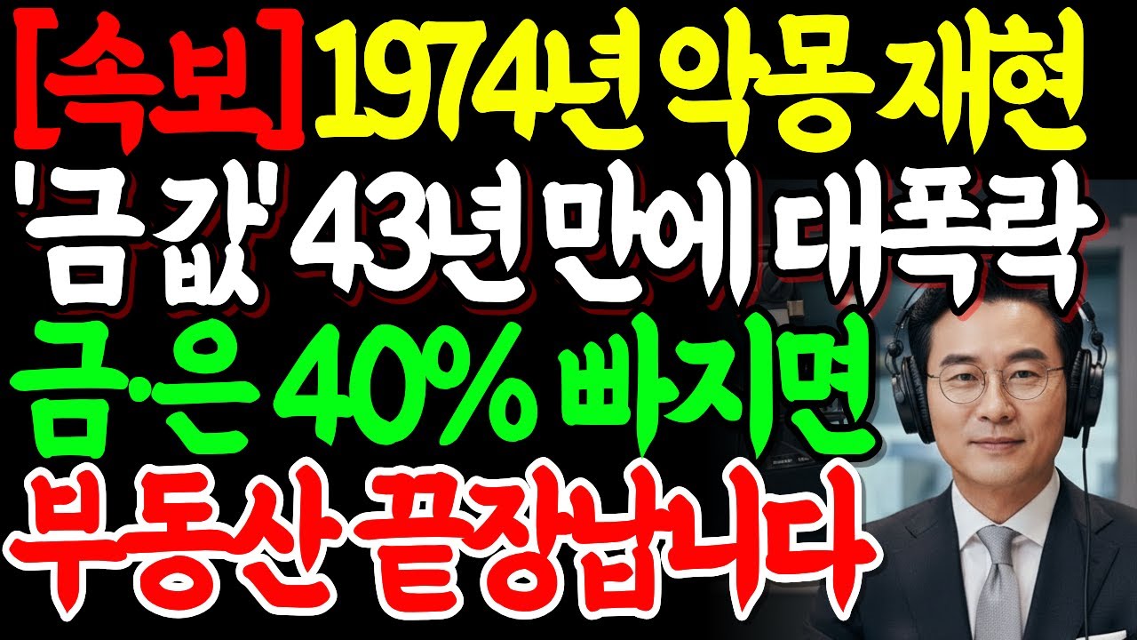 [ 속보 ] 금값 43년 만에 대폭락! 1974년과 똑같은 시나리오 온다 | 은 40% 급락 → 부동산 붕괴 순서 마지막 탈출 기회? 경제위기 | 경제전망