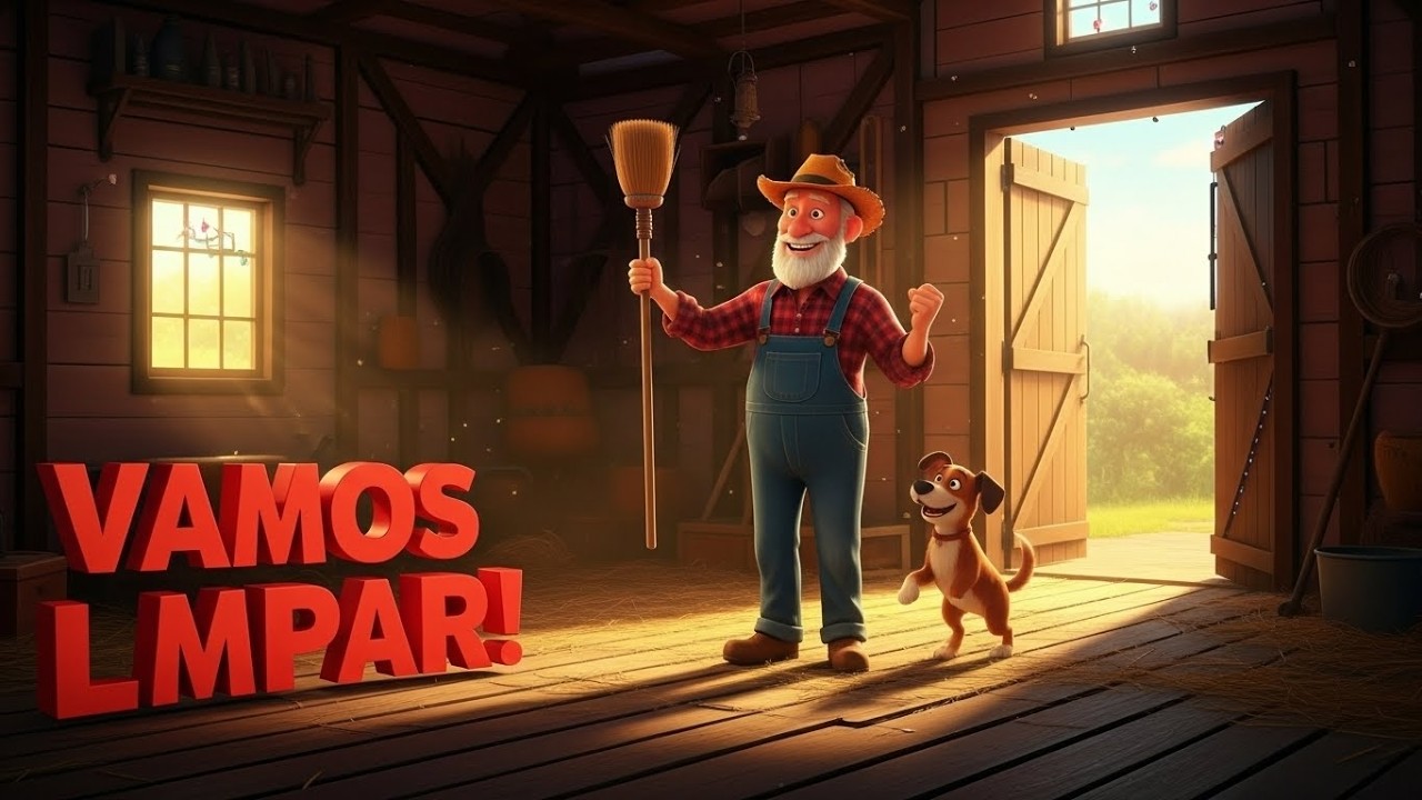 O Grande Mutirão do Celeiro: Vamos Limpar com o Vovô João e os Animais! 🧹🐓