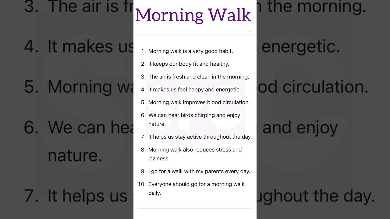 10 Lines on Morning Walk | Easy English for Kids