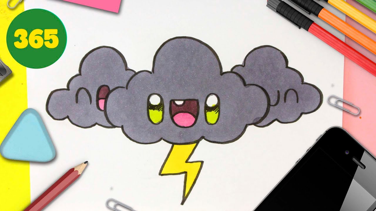 Dessiner un nuage adorable | Guide de dessin kawaii simplifié