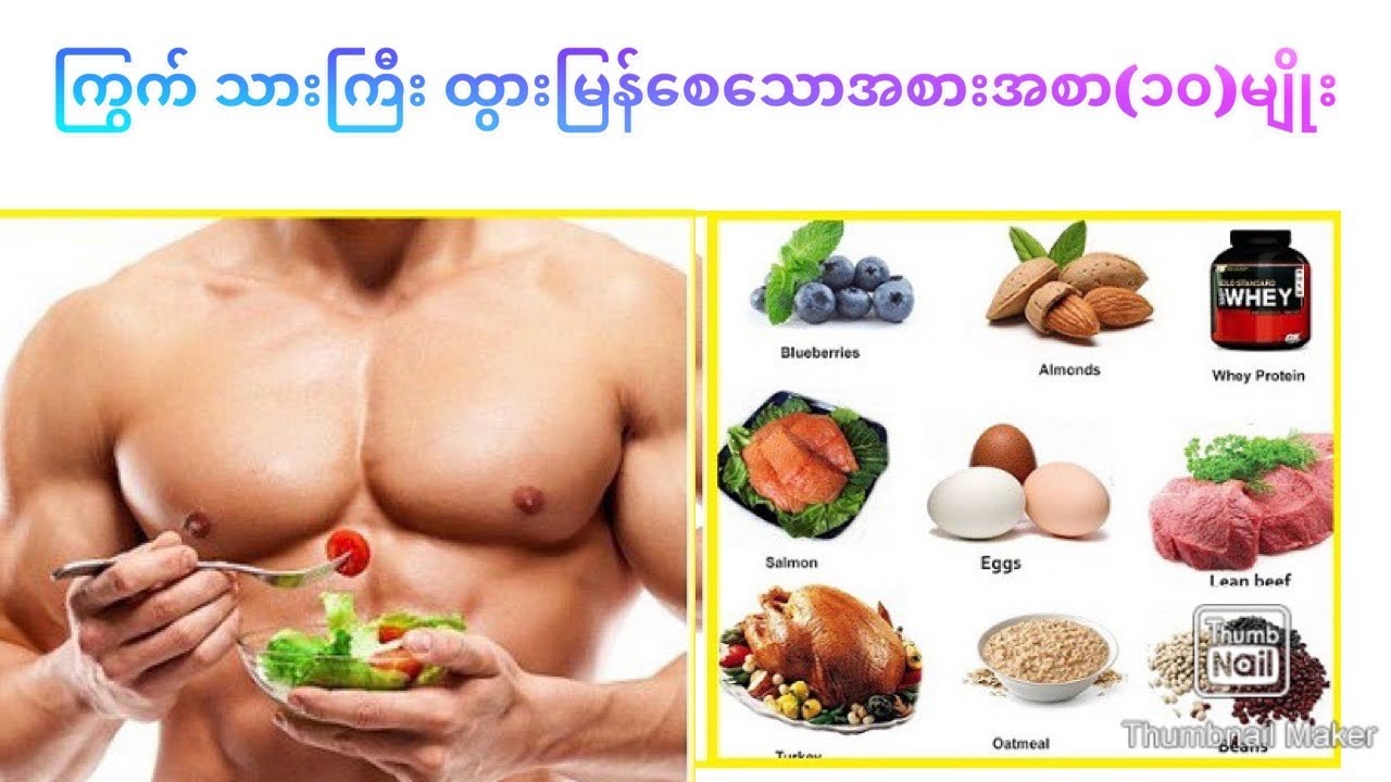 ကြွက် သားကြီး ထွားမြန်စေသောအစားအစာ(၁၀)မျိုး 2023 ( my fav food for muscle growth)
