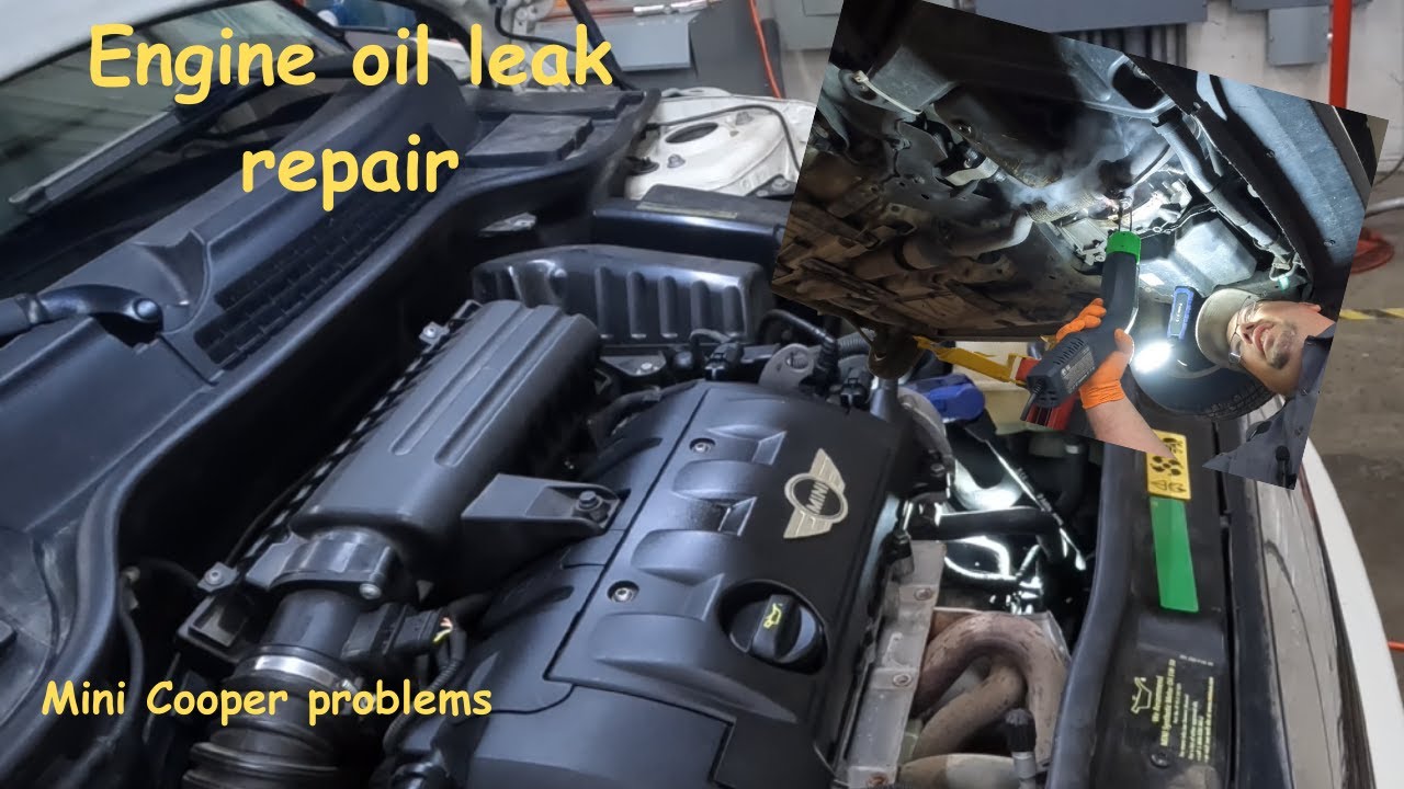2009 Mini Cooper engine oil leak repair! No room to WORK!