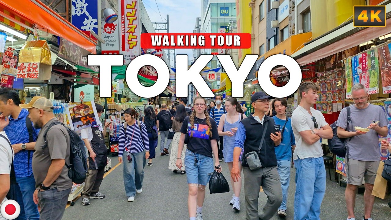 Tokyo, JAPAN - Ueno Food and Shopping District 4K Walking Tour