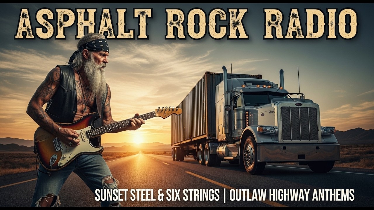 ASPHALT ROCK RADIO &ndash; LAST LIGHT ON THE OPEN ROAD | SUNSET OUTLAW ROCK MIX | #GoldenDust