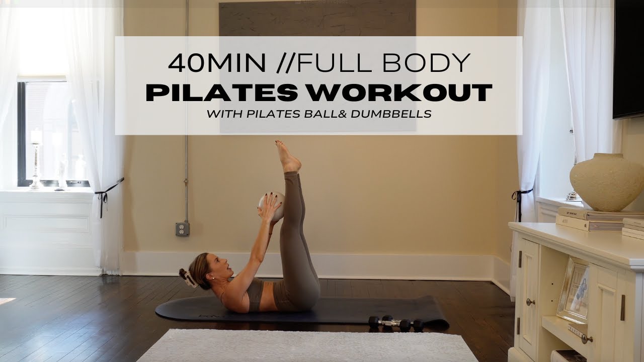 40 MIN FULL BODY PILATES AT HOME WORKOUT | WITH PILATES BALL & DUMBBELLS | full body home workout