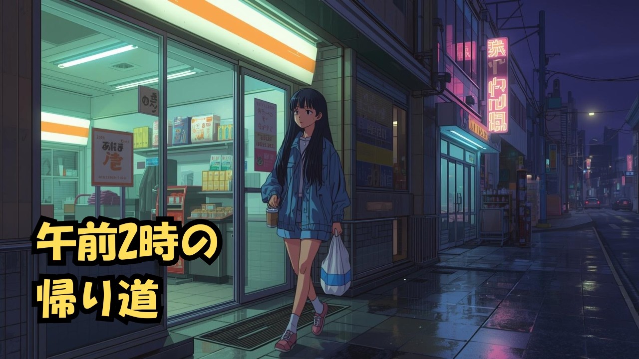 【作業用BGM】午前2時のコンビニ。都会の静寂と、きらめくミッドナイト・シティポップ (75min Loop)