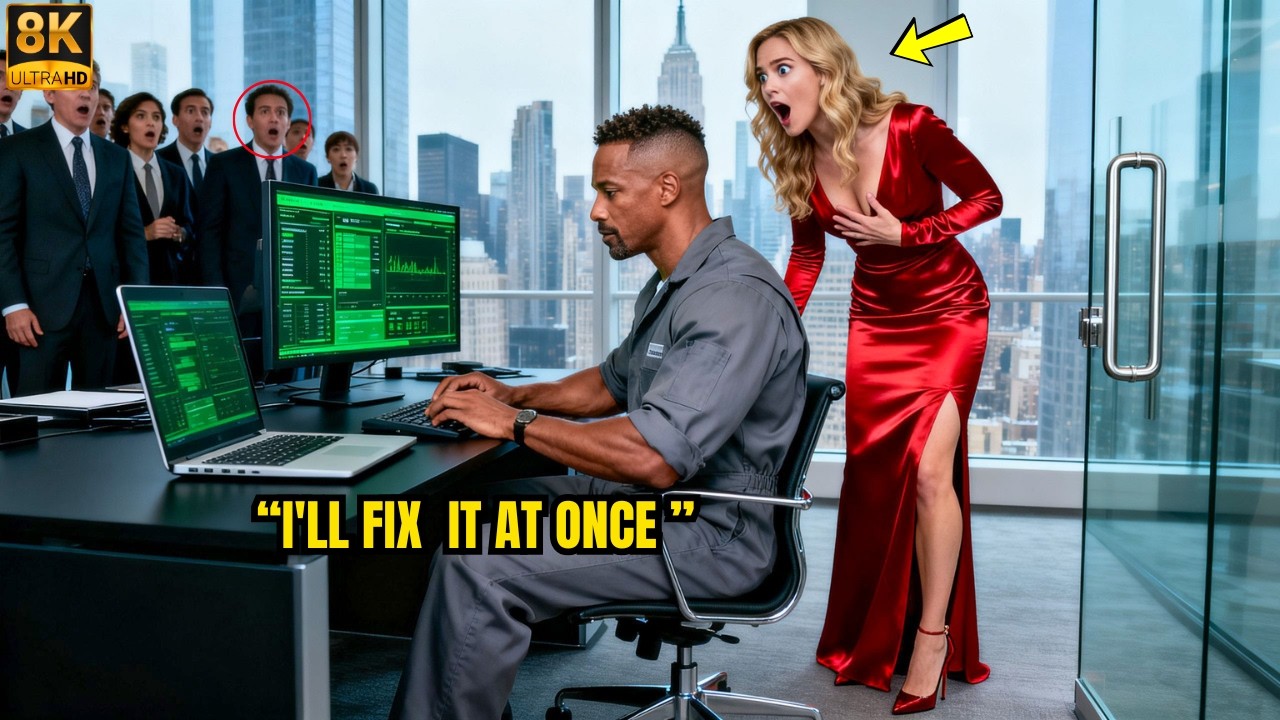 Black Single Dad Janitor Quietly Fixed a CEO’s Laptop — Then She Saw What Was On His Screen