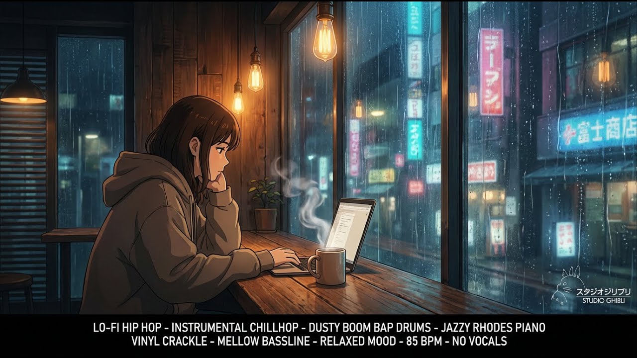 ☕ 2 A.M Study Session ~ Rainy Coffee Shop ~ Midnight Chill [lofi hip hop]