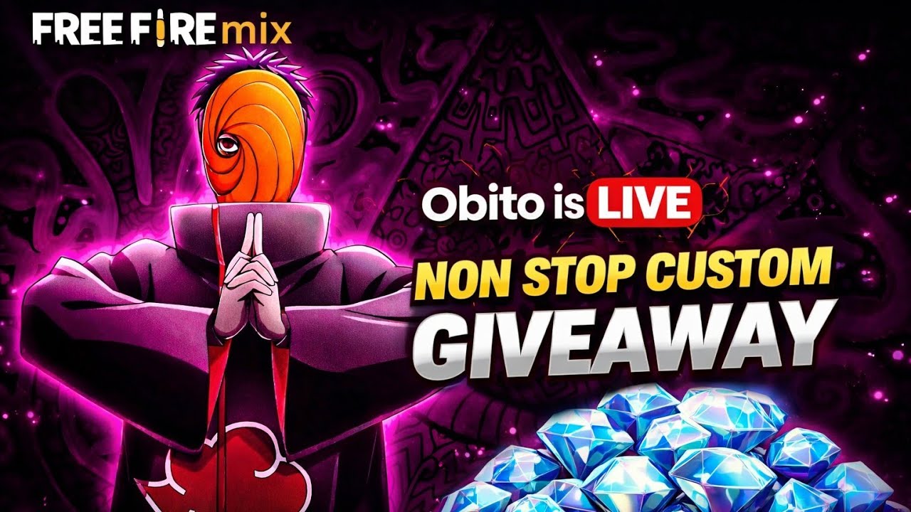 Obito is live 🔴  non stop giveaway 😱 ll free fire live stream video