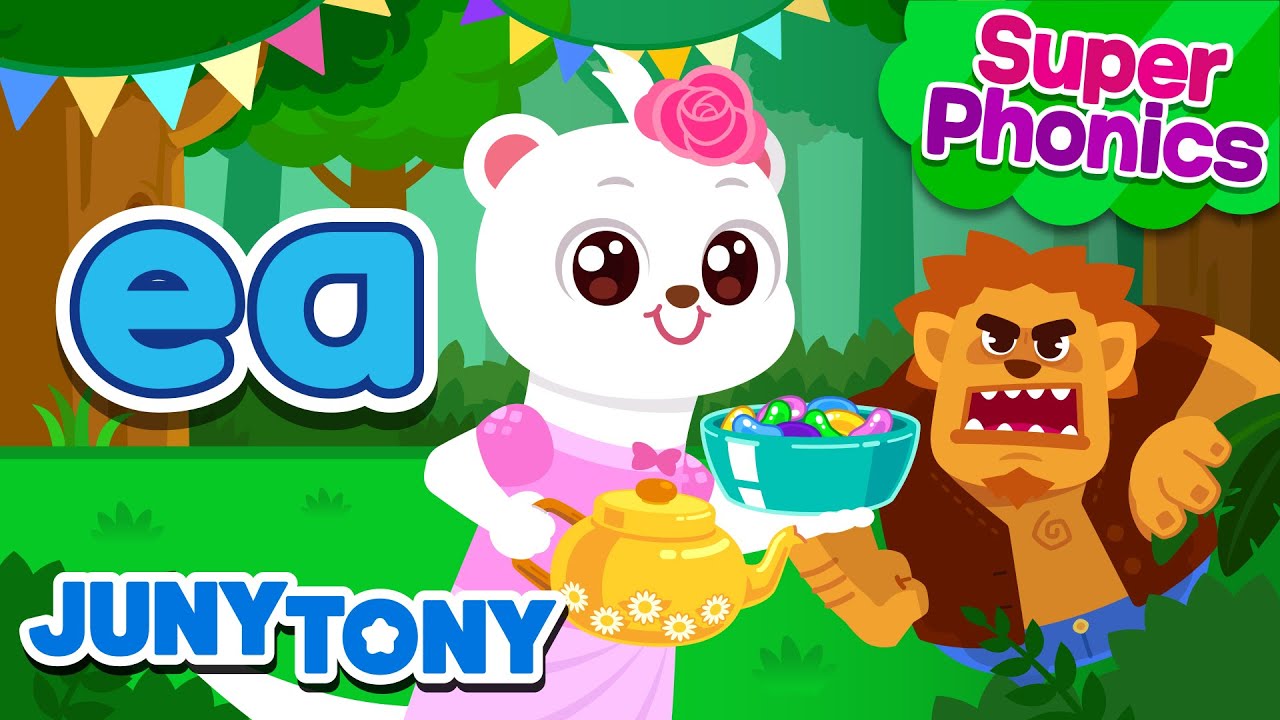 ⭐Super Phonics | ea Song | Weasel’s Tea Party ☕🎉 | Phonics Song for Kids | JunyTony