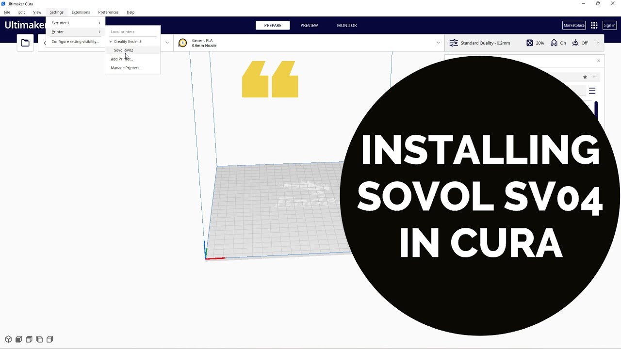 How to Add SOVOL SV04 Printer inside Cura 5.0 Slicing Program