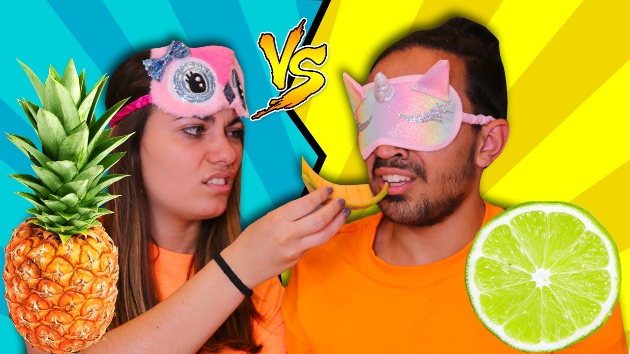 DEVINE LE FRUIT À L'AVEUGLE CHALLENGE ?!! Jonathan et Amandine
