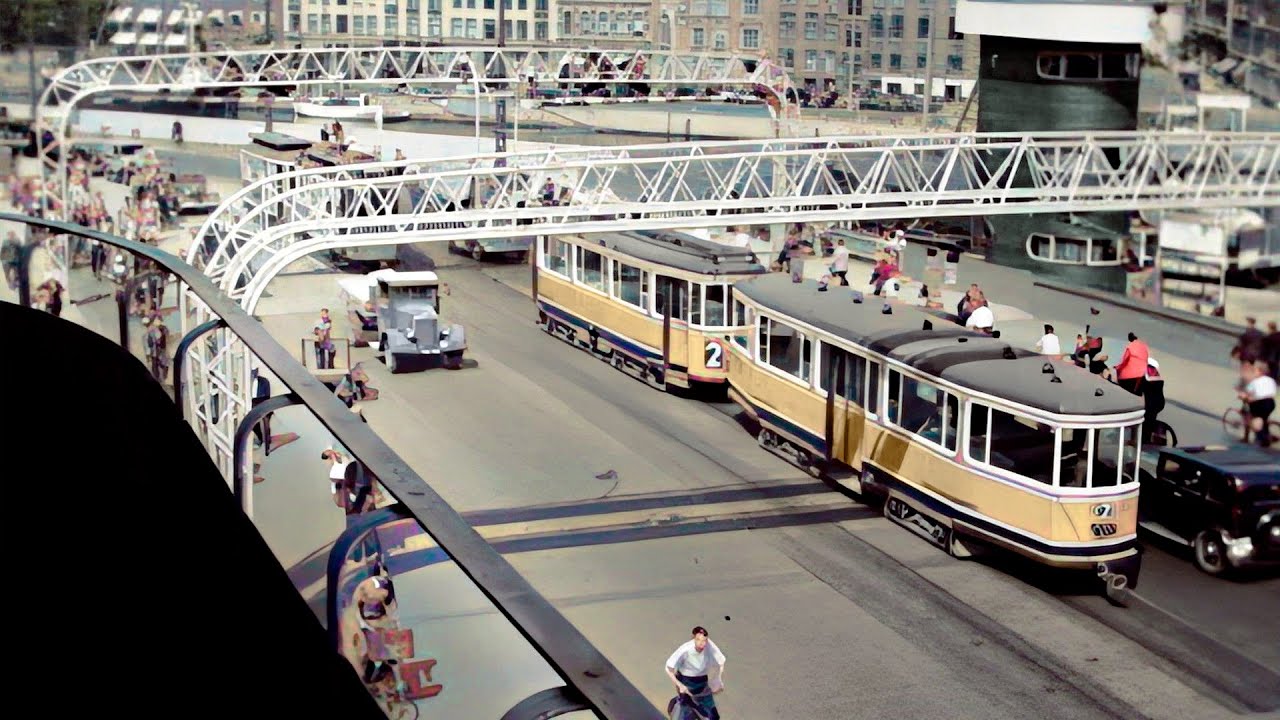 Den nye Knippelsbro bygges (1935-1938) – Sjældne historiske optagelser - [COLORIZED] -  2K - 60fps