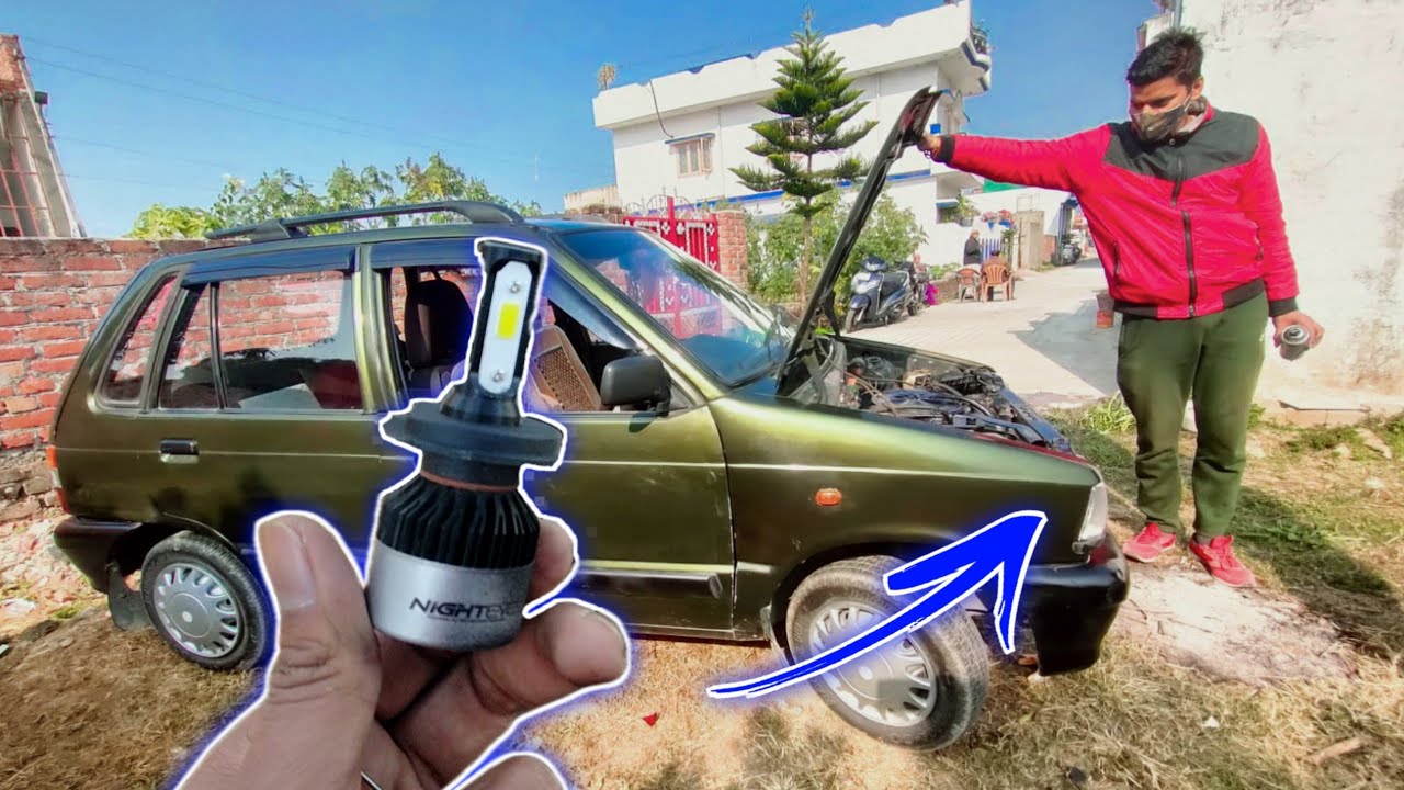 How to install NIGHTEYE LED in maruti800 🔥with night response | LED light modification in maruti 800
