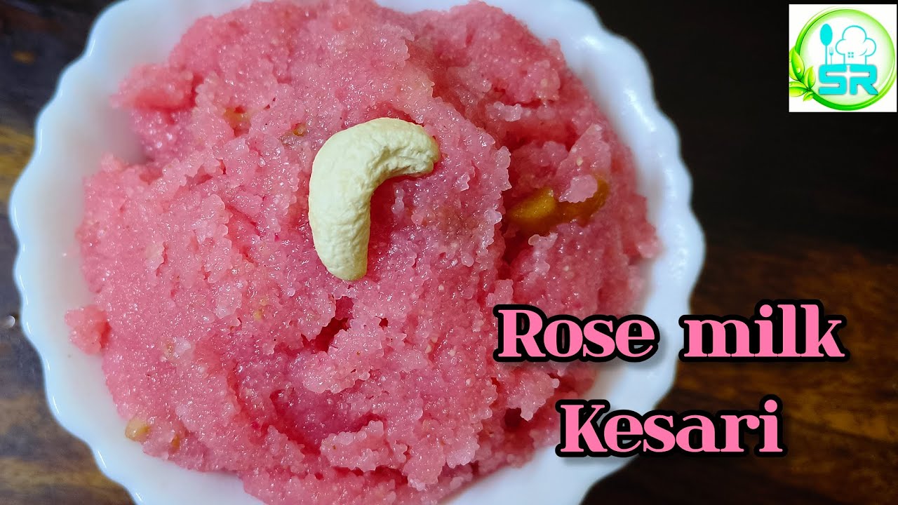Rose milk kesari | simple dessert in 15min | rava kesari with rose taste