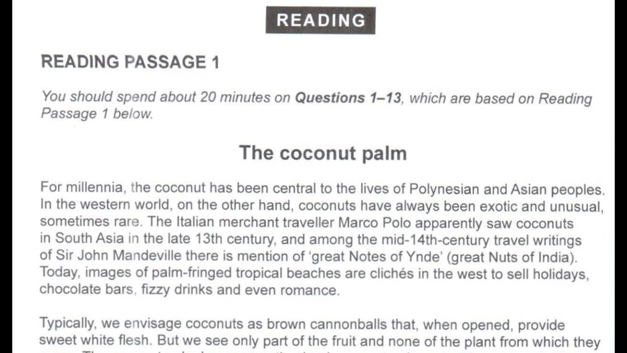 The Coconut Palm | IELTS 13 Reading Answers with Explanation