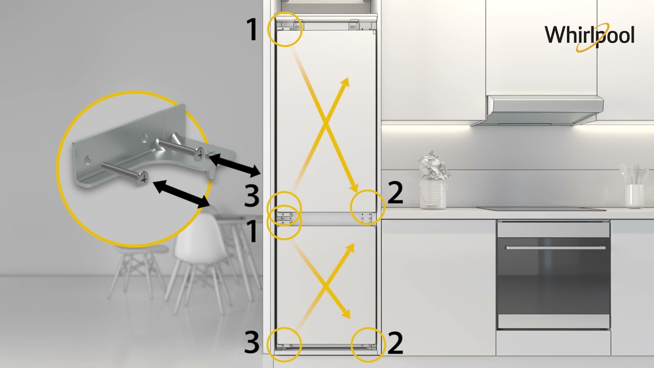 Інсталяція вбудованого холодильника Whirlpool WHC20 T593 P