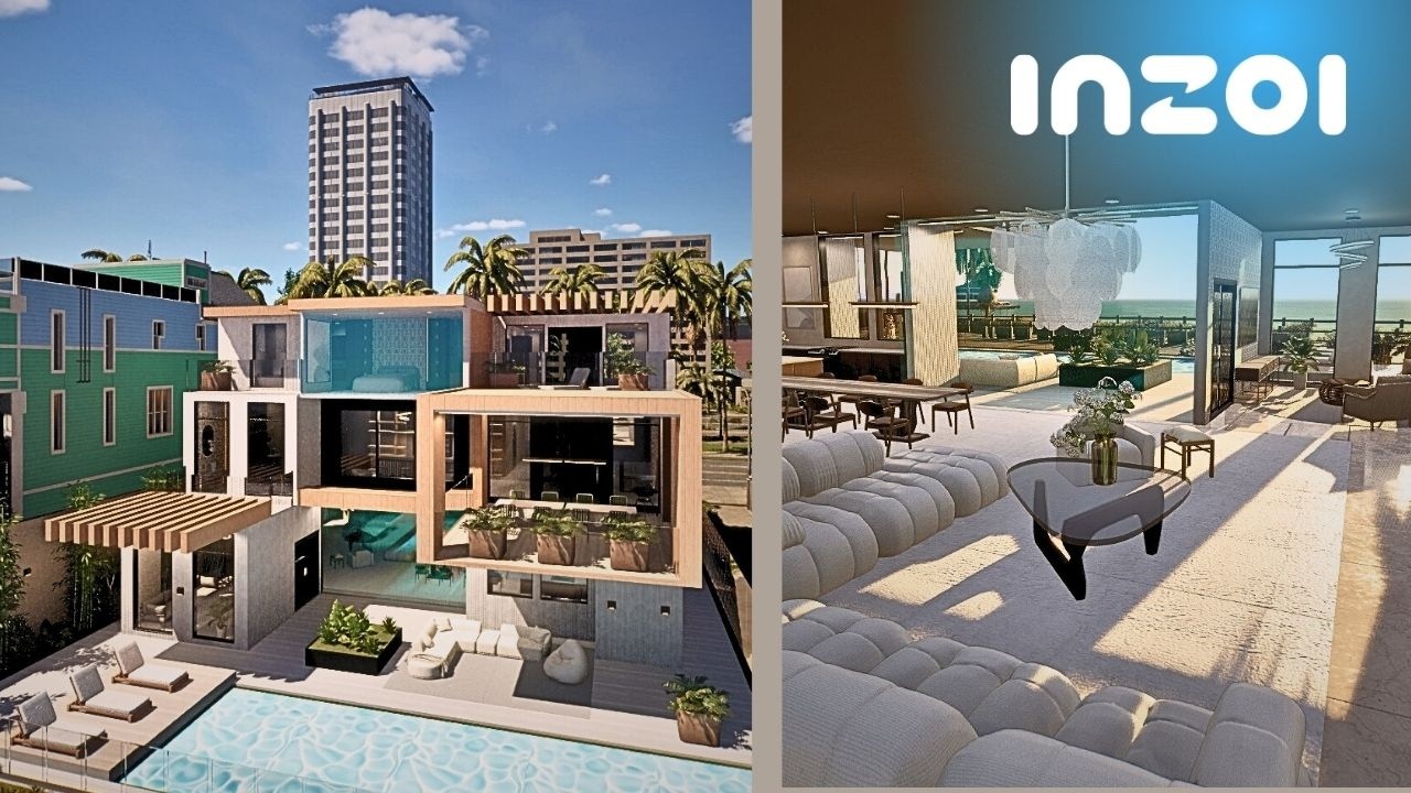 InZOI Speed Build: Modern Beach House with Ocean Views