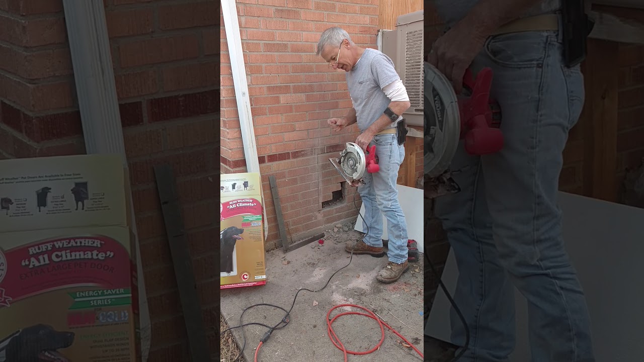 Part 1: Installing a doggie door through a brick wall.