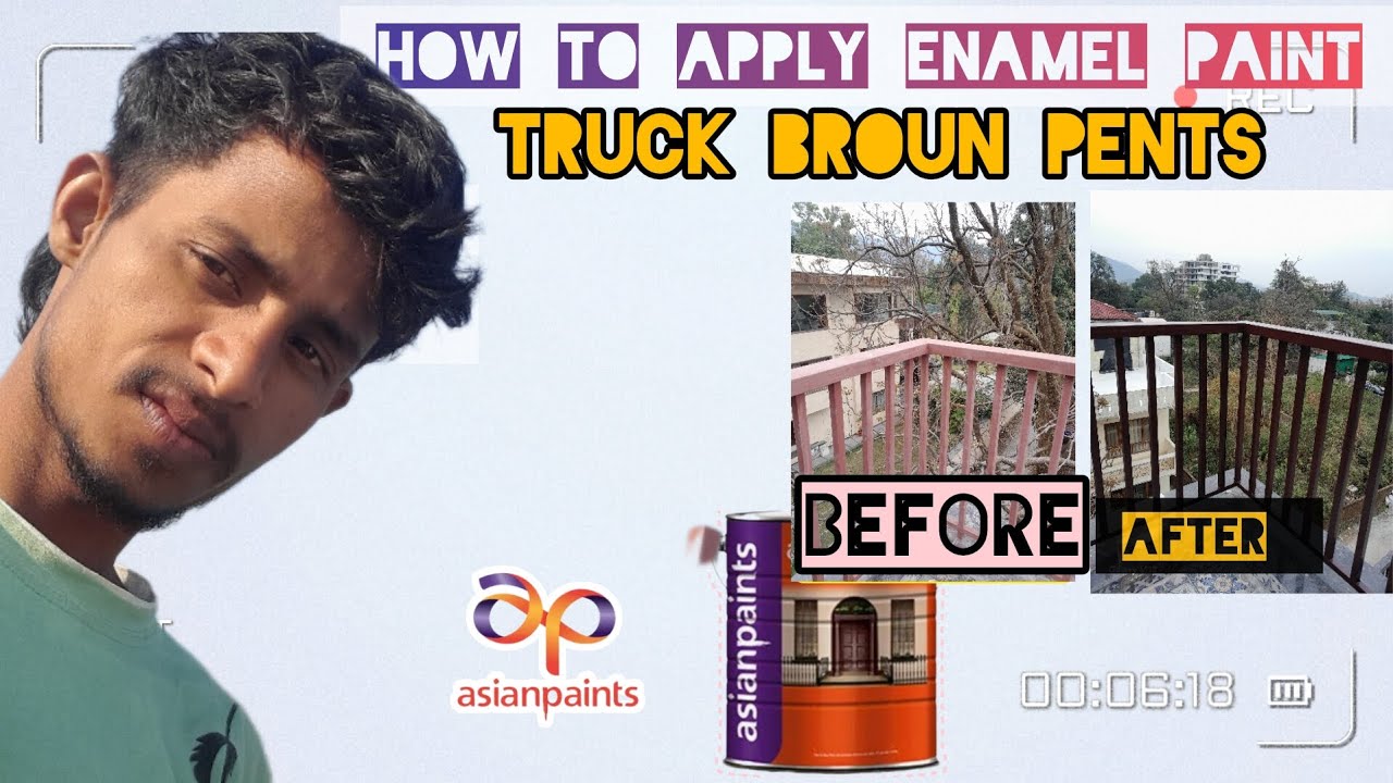 How TO APPLY ENAMEL PENTS TRUCK BROUN #long video #Asian paints #truck broun 