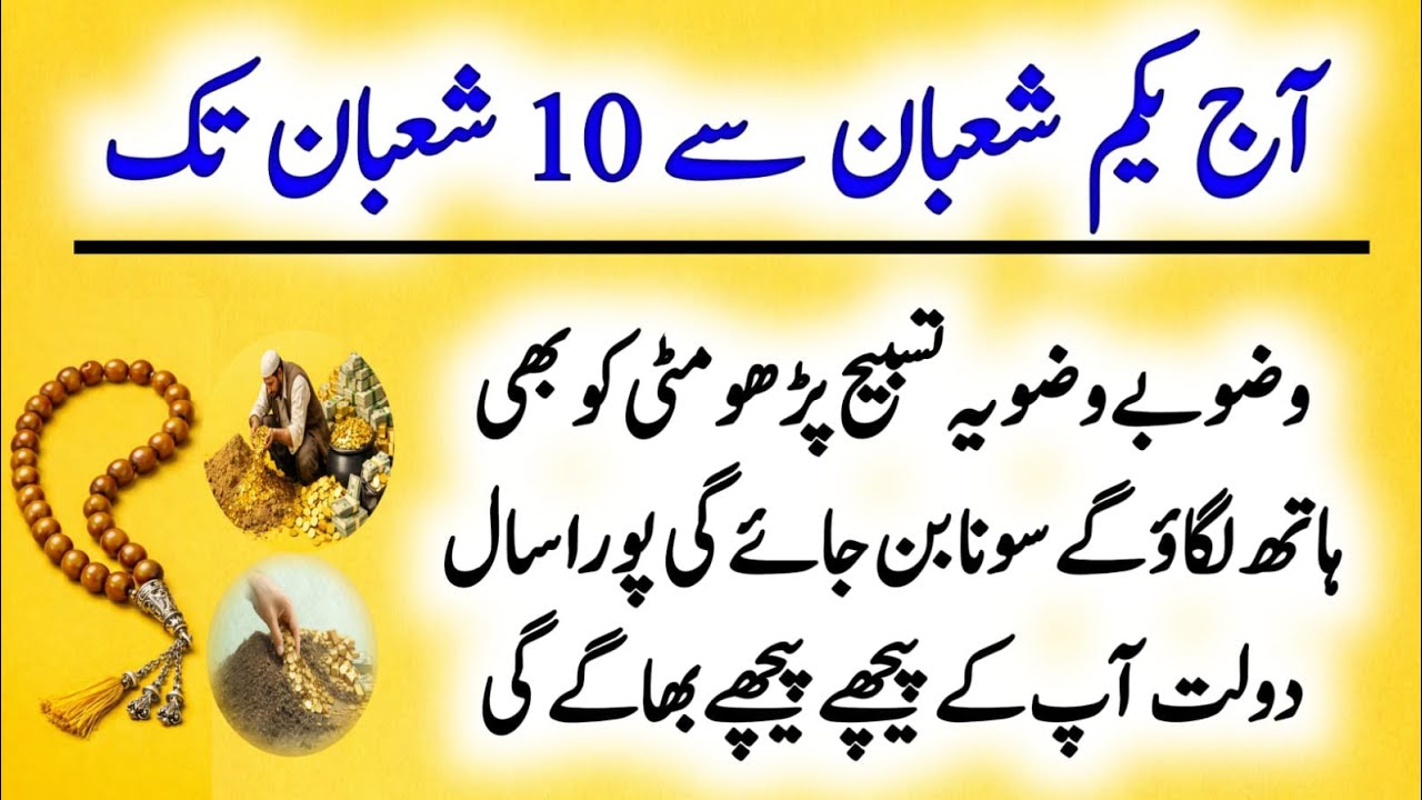 1 Sha’ban se 10 Sha’ban wazifa for rizq