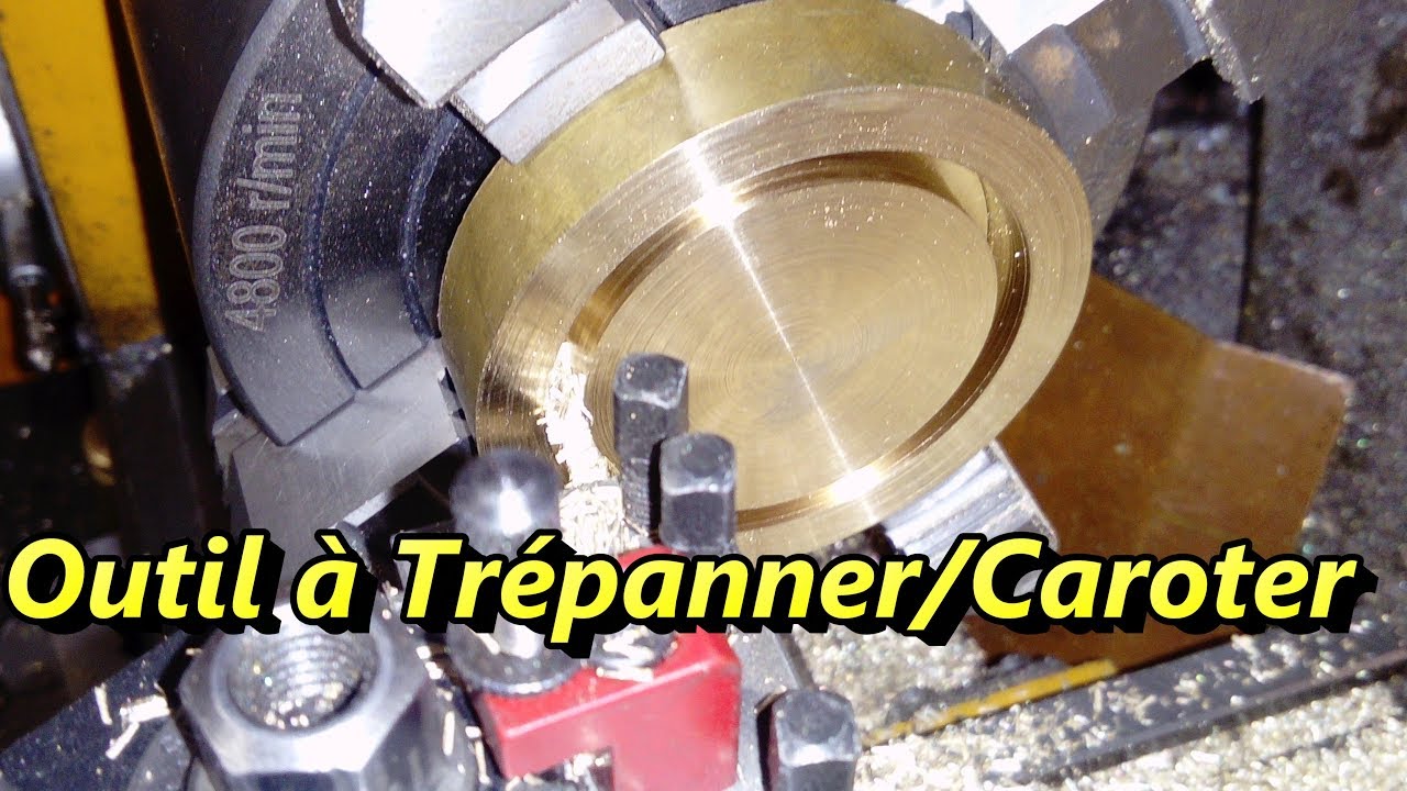 Affûter un outil à trépanner et caroter au tour