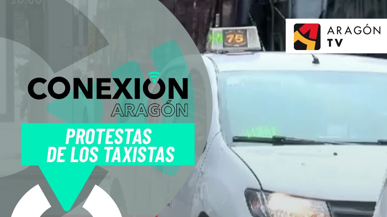 Protestas de los taxistas de Zaragoza por la llegada otra VTC.