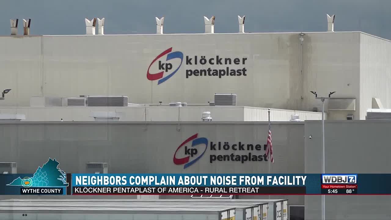 Rural Retreat Neighbors Complain About Noise from Klockner Pentaplast